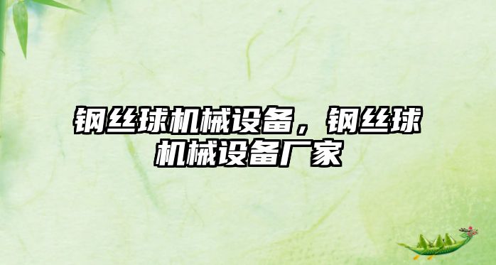 鋼絲球機械設備，鋼絲球機械設備廠家