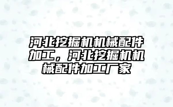 河北挖掘機機械配件加工，河北挖掘機機械配件加工廠家