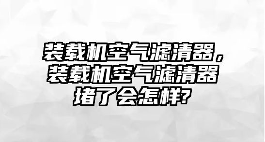 裝載機(jī)空氣濾清器，裝載機(jī)空氣濾清器堵了會怎樣?