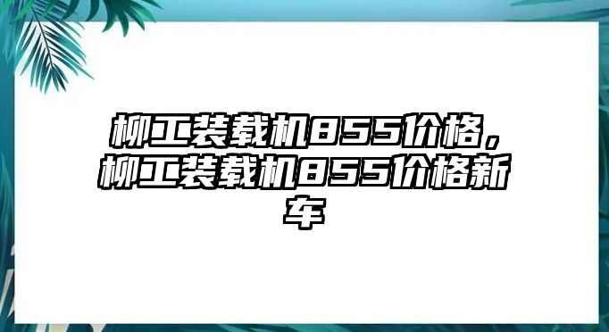 柳工裝載機855價格，柳工裝載機855價格新車