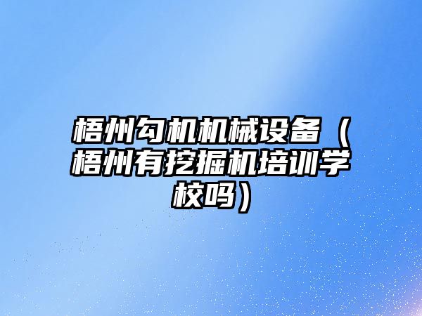 梧州勾機機械設備（梧州有挖掘機培訓學校嗎）