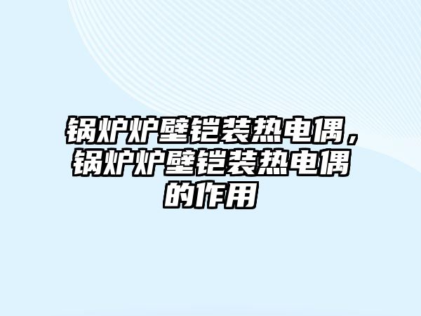 鍋爐爐壁鎧裝熱電偶，鍋爐爐壁鎧裝熱電偶的作用