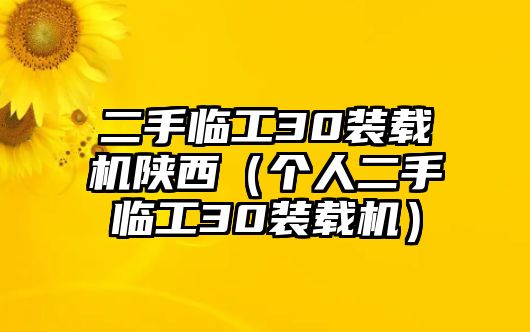 二手臨工30裝載機陜西（個人二手臨工30裝載機）