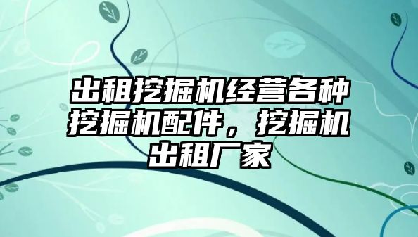 出租挖掘機經營各種挖掘機配件，挖掘機出租廠家