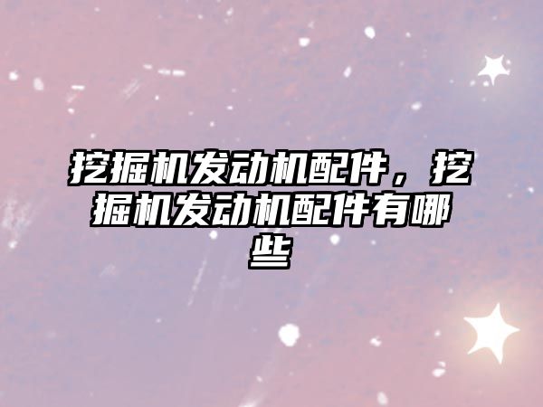 挖掘機發動機配件，挖掘機發動機配件有哪些