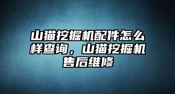 山貓挖掘機配件怎么樣查詢，山貓挖掘機售后維修