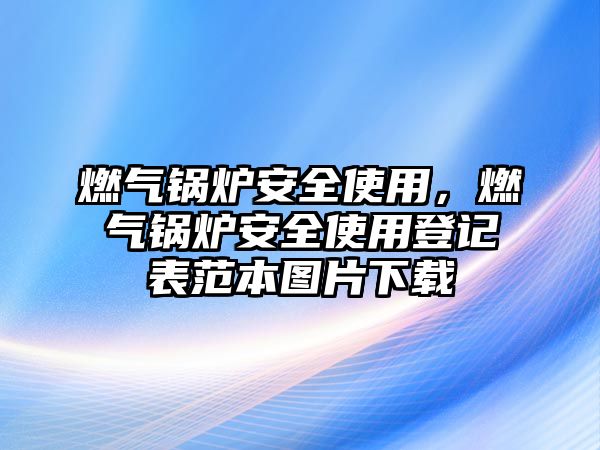 燃?xì)忮仩t安全使用，燃?xì)忮仩t安全使用登記表范本圖片下載