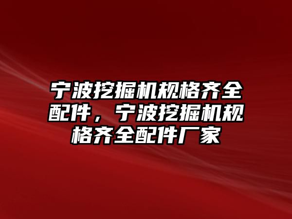 寧波挖掘機規格齊全配件，寧波挖掘機規格齊全配件廠家