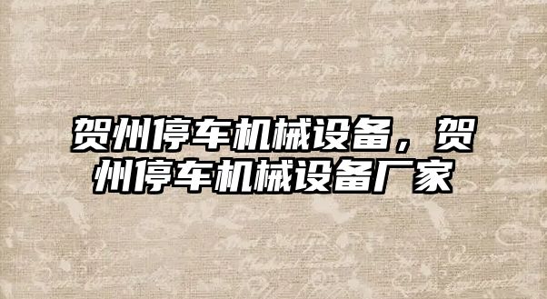 賀州停車機械設備，賀州停車機械設備廠家