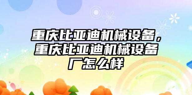 重慶比亞迪機械設備，重慶比亞迪機械設備廠怎么樣