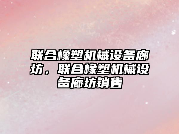 聯合橡塑機械設備廊坊，聯合橡塑機械設備廊坊銷售