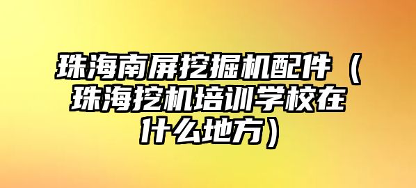 珠海南屏挖掘機配件（珠海挖機培訓(xùn)學(xué)校在什么地方）