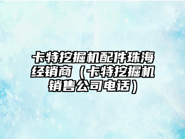 卡特挖掘機配件珠海經銷商（卡特挖掘機銷售公司電話）