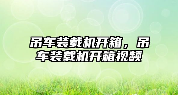 吊車裝載機開箱，吊車裝載機開箱視頻