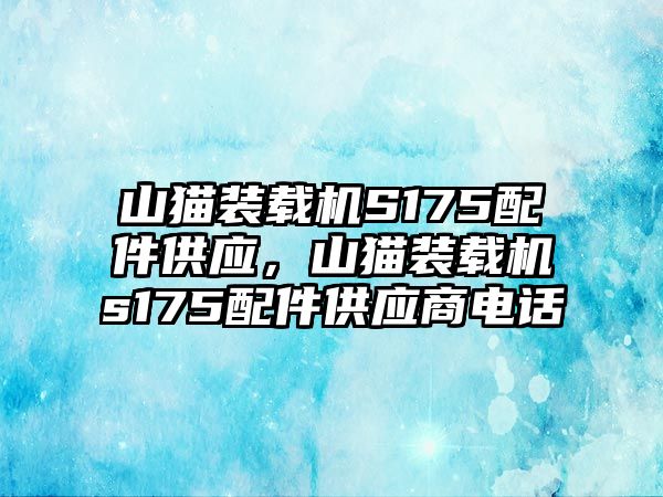 山貓裝載機S175配件供應，山貓裝載機s175配件供應商電話