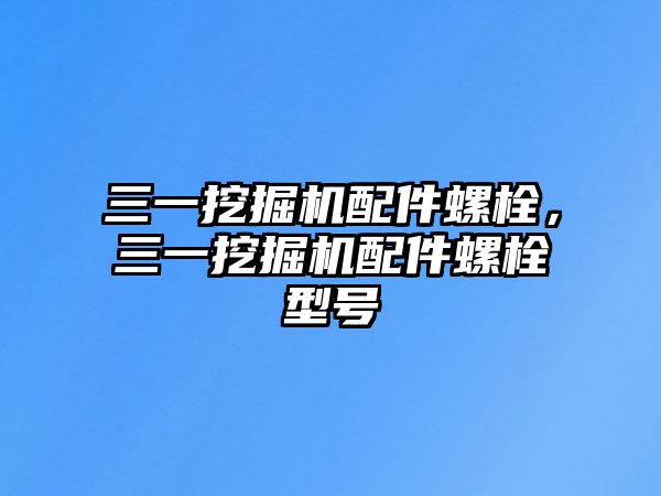 三一挖掘機配件螺栓，三一挖掘機配件螺栓型號