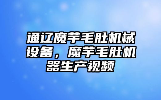 通遼魔芋毛肚機械設備，魔芋毛肚機器生產視頻