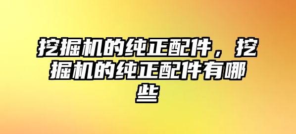 挖掘機的純正配件，挖掘機的純正配件有哪些