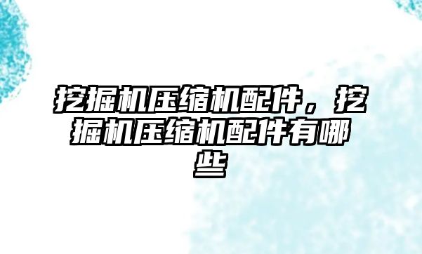 挖掘機壓縮機配件，挖掘機壓縮機配件有哪些