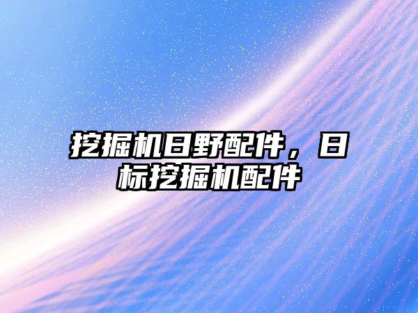 挖掘機日野配件，日標挖掘機配件