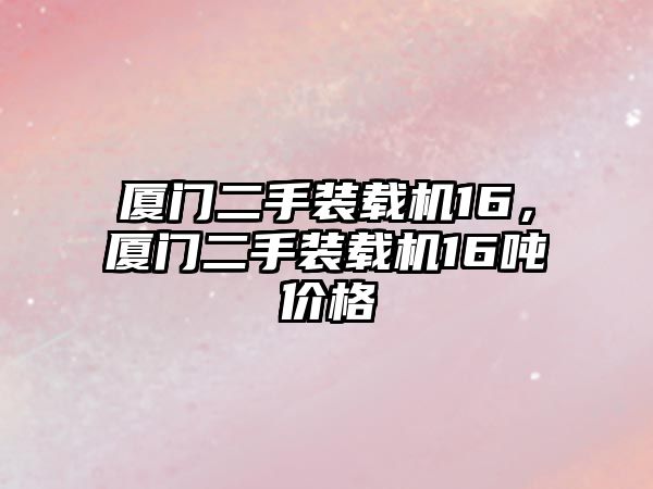 廈門二手裝載機16，廈門二手裝載機16噸價格