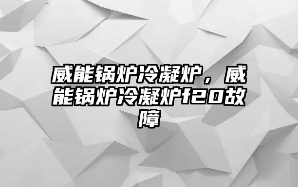 威能鍋爐冷凝爐，威能鍋爐冷凝爐f20故障