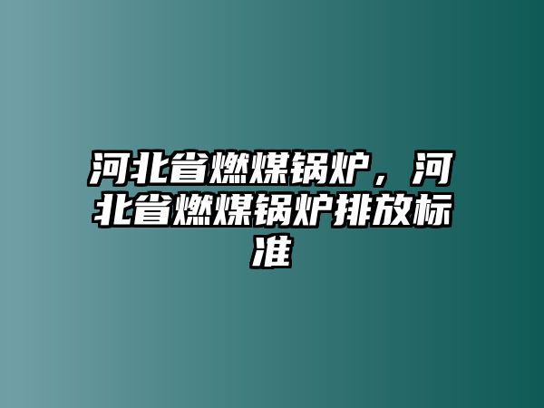 河北省燃煤鍋爐，河北省燃煤鍋爐排放標準