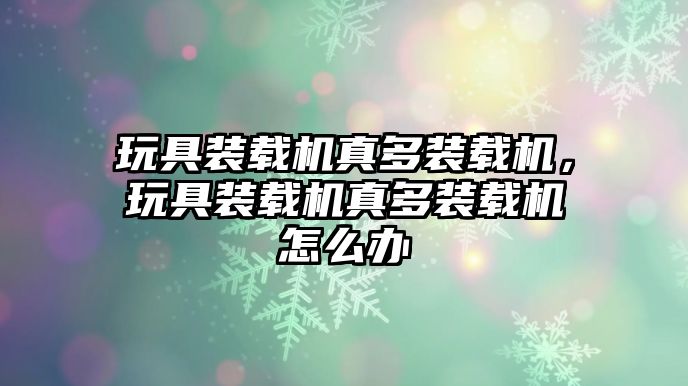 玩具裝載機真多裝載機，玩具裝載機真多裝載機怎么辦