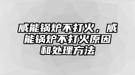 威能鍋爐不打火，威能鍋爐不打火原因和處理方法