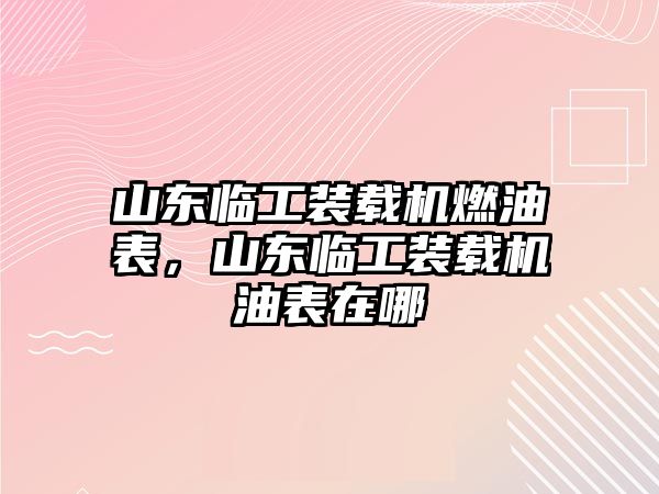 山東臨工裝載機燃油表，山東臨工裝載機油表在哪