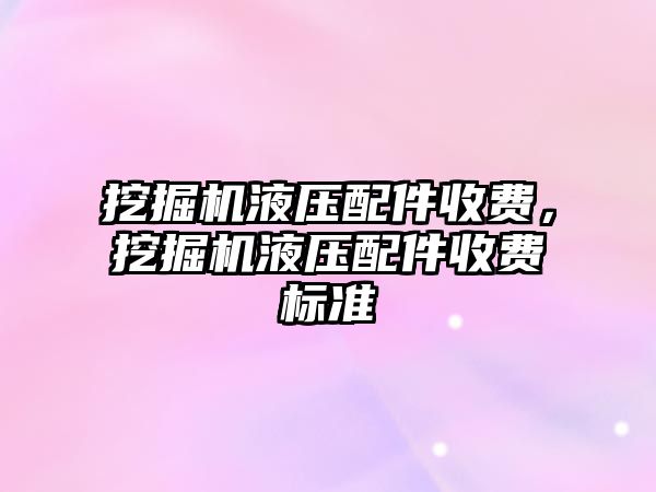 挖掘機液壓配件收費，挖掘機液壓配件收費標準