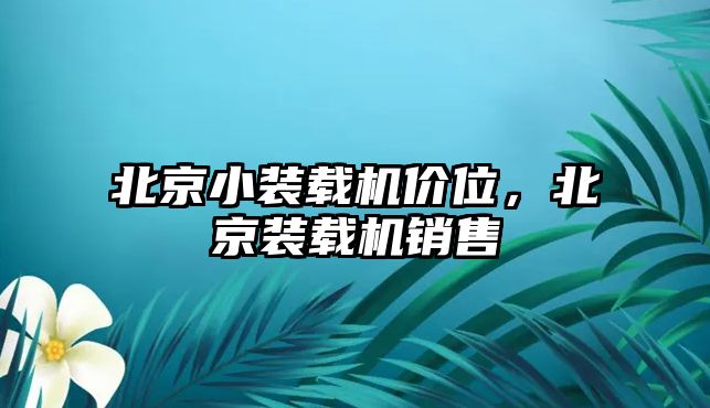 北京小裝載機價位，北京裝載機銷售