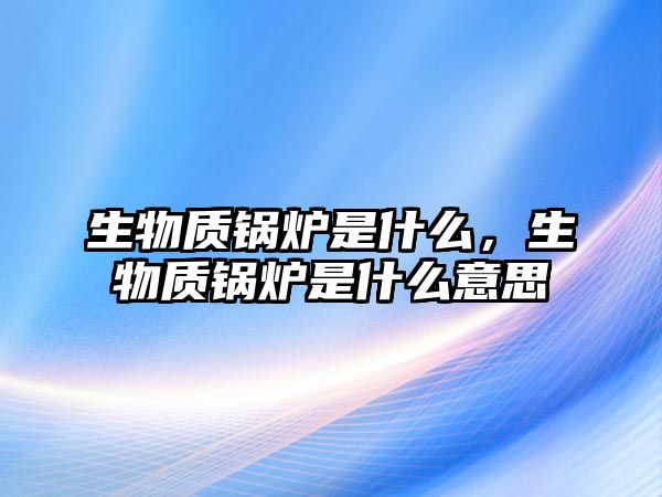 生物質鍋爐是什么，生物質鍋爐是什么意思