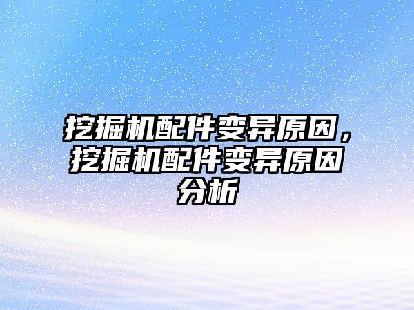 挖掘機配件變異原因，挖掘機配件變異原因分析