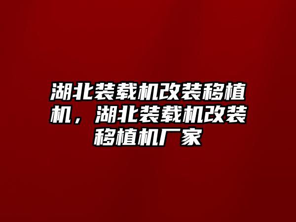 湖北裝載機(jī)改裝移植機(jī)，湖北裝載機(jī)改裝移植機(jī)廠家