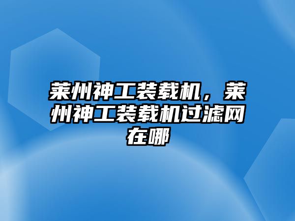 萊州神工裝載機(jī)，萊州神工裝載機(jī)過(guò)濾網(wǎng)在哪