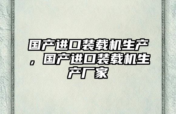 國產進口裝載機生產，國產進口裝載機生產廠家