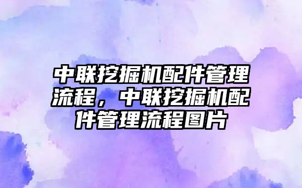 中聯挖掘機配件管理流程，中聯挖掘機配件管理流程圖片