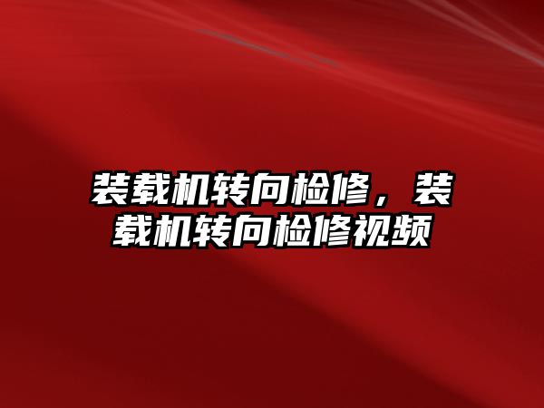 裝載機轉向檢修，裝載機轉向檢修視頻