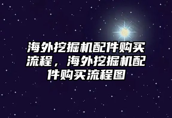 海外挖掘機配件購買流程，海外挖掘機配件購買流程圖