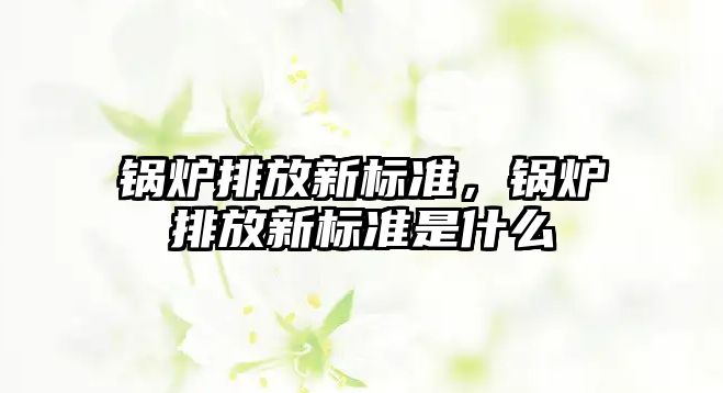 鍋爐排放新標(biāo)準(zhǔn)，鍋爐排放新標(biāo)準(zhǔn)是什么