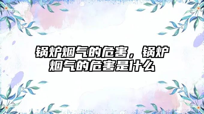 鍋爐煙氣的危害，鍋爐煙氣的危害是什么