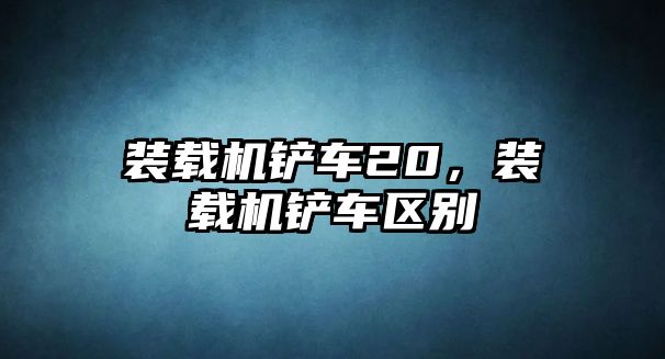 裝載機鏟車20，裝載機鏟車區別