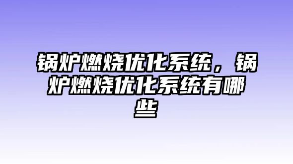 鍋爐燃燒優化系統，鍋爐燃燒優化系統有哪些