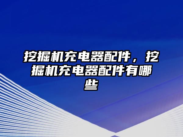 挖掘機充電器配件，挖掘機充電器配件有哪些