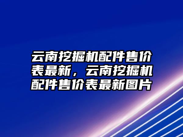 云南挖掘機配件售價表最新，云南挖掘機配件售價表最新圖片