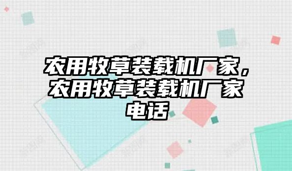 農用牧草裝載機廠家，農用牧草裝載機廠家電話