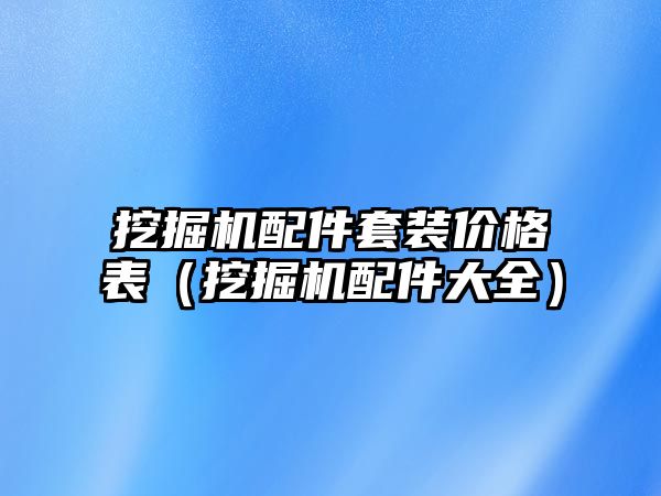 挖掘機配件套裝價格表（挖掘機配件大全）