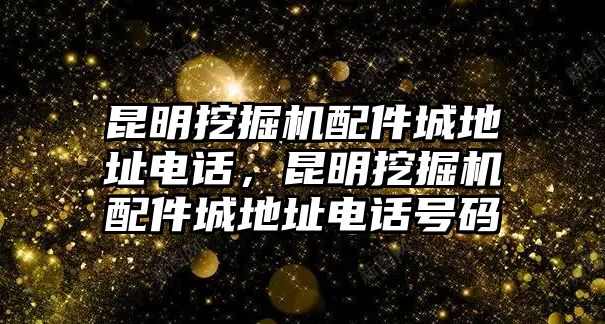 昆明挖掘機配件城地址電話，昆明挖掘機配件城地址電話號碼