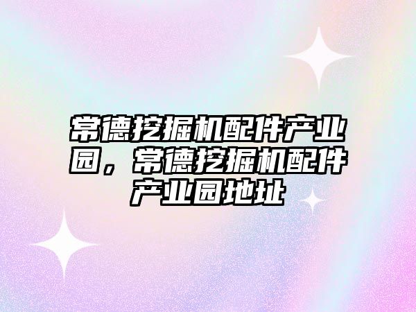 常德挖掘機配件產業(yè)園，常德挖掘機配件產業(yè)園地址